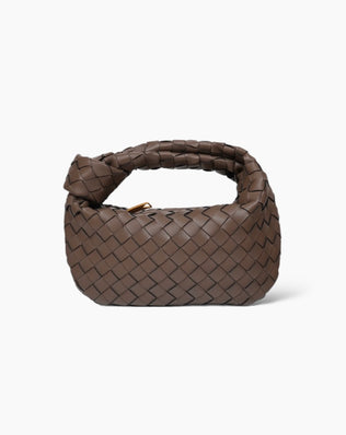 Fiona Flettet Taske - 28 cm - Gråbrun - Små tasker