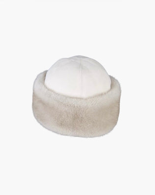 Shearling hat i faux fur mink