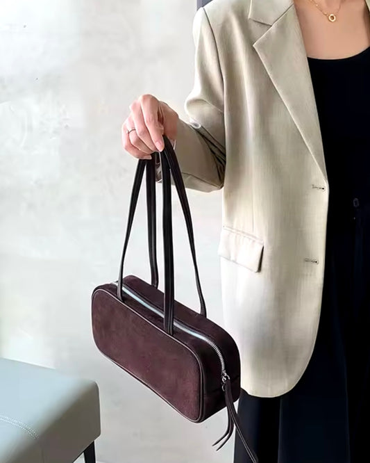 Aya Aflang Taske - Ægte Ruskind - Små tasker - Khaia