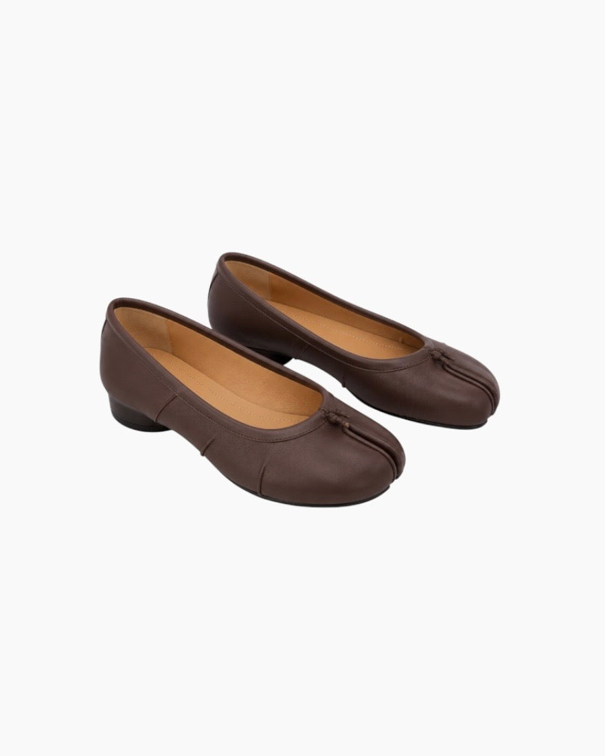 Tabi split-toe ballerinaer med hæl