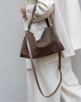 Evelyn Taske - Ægte ruskind - Små tasker - Khaia