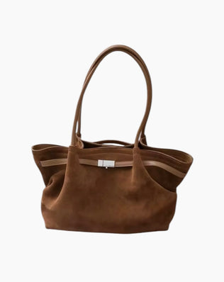 Stella Taske - Ruskind & Læder - Lysebrun - Håndtasker - Khaia