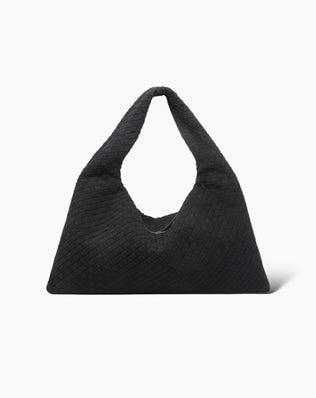 Jessica Flettet Taske - 54 cm (vegansk ruskind) - Sort - Shoppere - Khaia