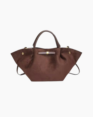 Mira Taske - Vegansk ruskind - Mørkebrun - Skuldertasker - Khaia