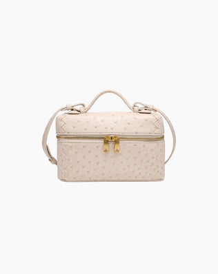 Crossbody taske i imiteret strudseskind