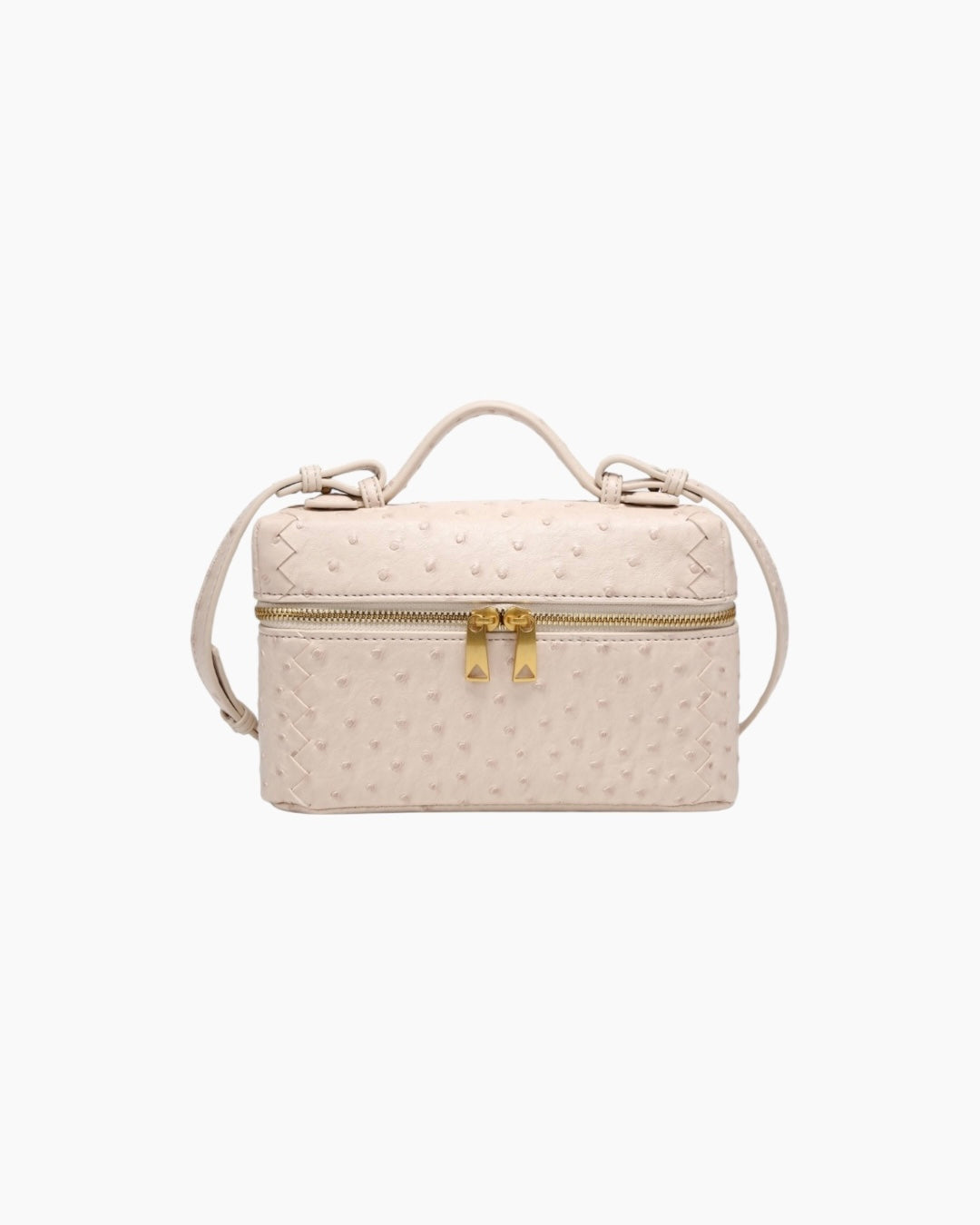 Crossbody taske i imiteret strudseskind