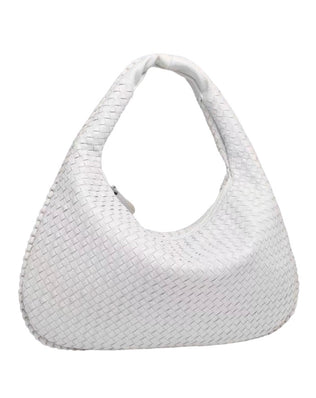 Jessica Flettet Taske - 47 cm - Hvid - Skuldertasker