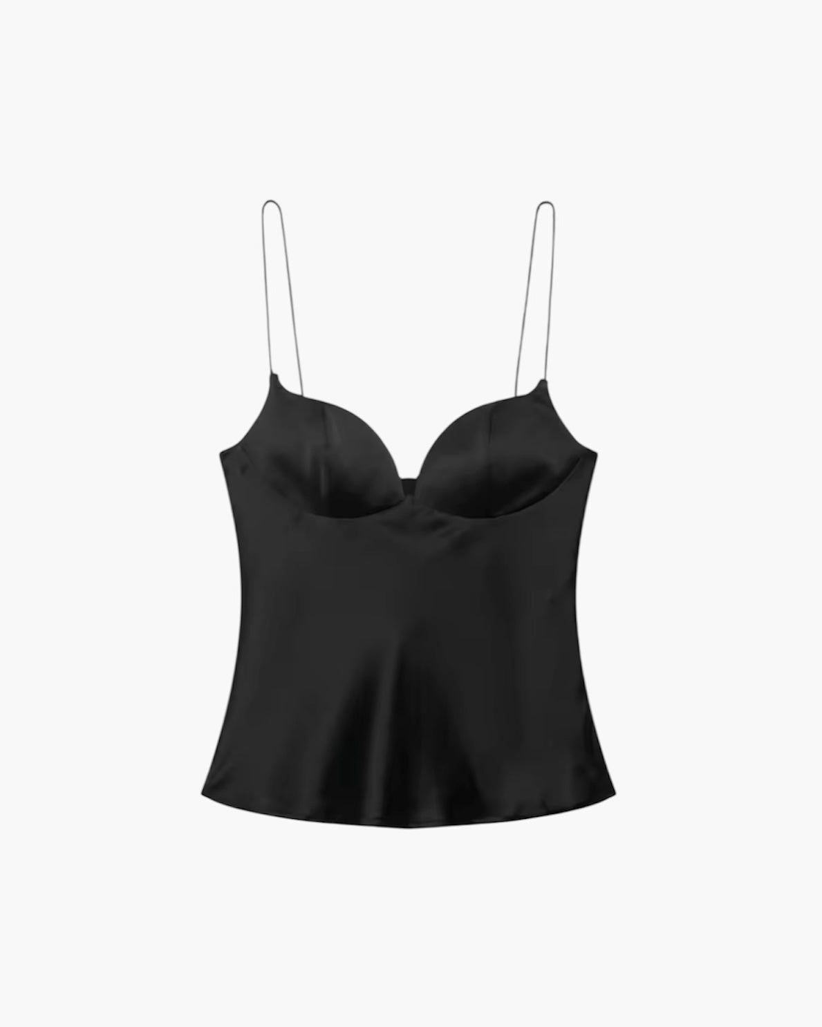 Top i satin med hjerteudskæring