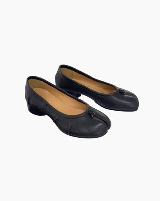 Tabi split-toe ballerinaer med hæl