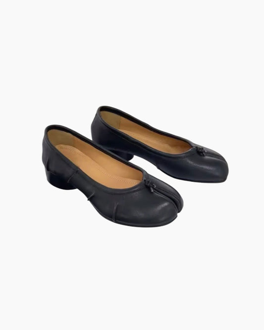 Tabi split-toe ballerinaer med hæl