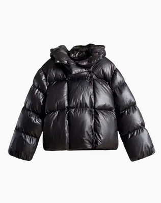 Kort Oversize Puffer Jakke - Sort / S - Jakker - Khaia