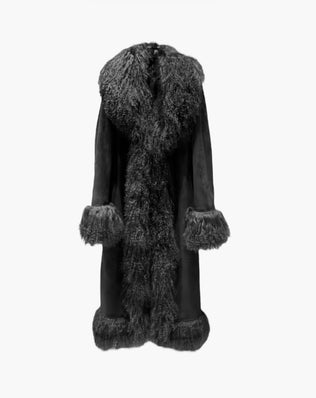 Lang shearling pelsjakke