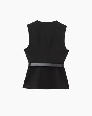 Top med bælte og knapper - Toppe - Khaia