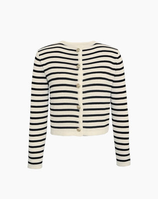 Nina Stribet Strikket Sæt - S / Cardigan - Khaia