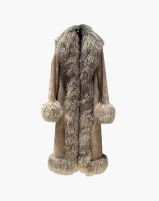 Lang shearling pelsjakke