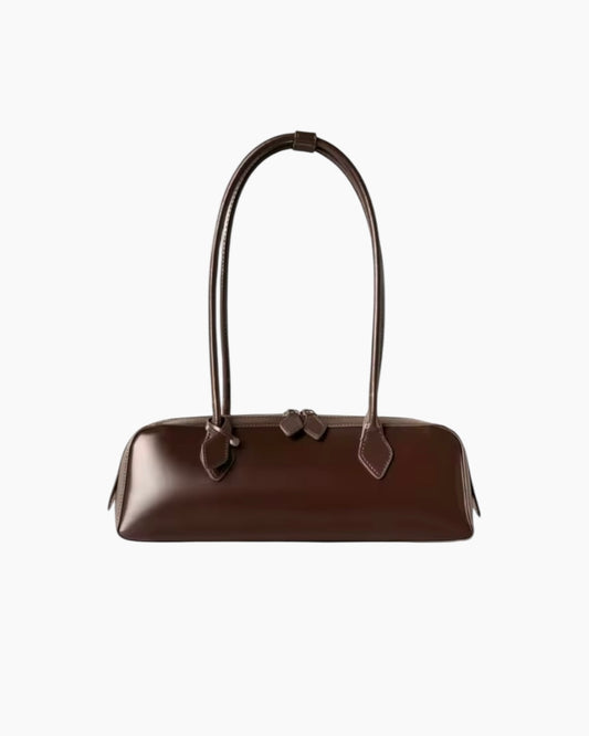 Aya Aflang Taske - Ægte læder - Mørkebrun - Håndtasker - Khaia