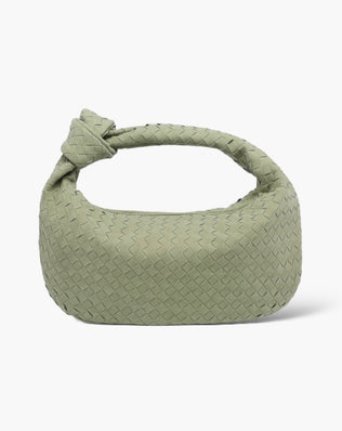 Fiona Flettet Taske - 40 cm (vegansk ruskind) - Oliven - Skuldertasker - Khaia