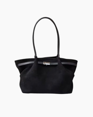 Stella Taske - Ruskind & Læder - Sort - Håndtasker - Khaia