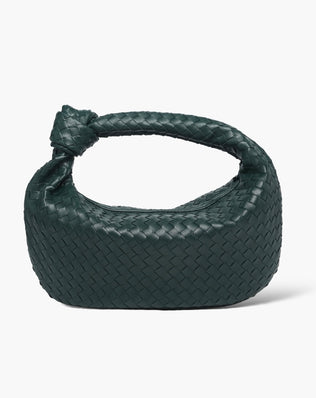 Fiona Flettet Taske - 40 cm - Mørkegrøn / Guld - Skuldertasker