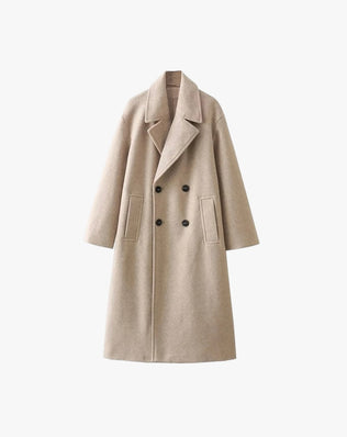 Julia Dobbeltradet Frakke - Beige - Frakker - Khaia