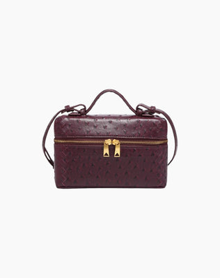 Crossbody taske i imiteret strudseskind