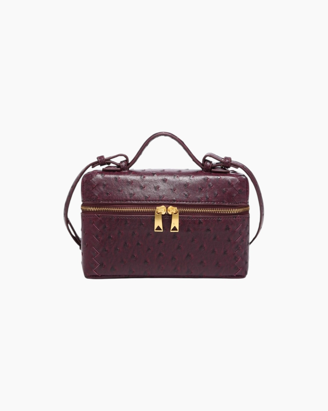 Crossbody taske i imiteret strudseskind
