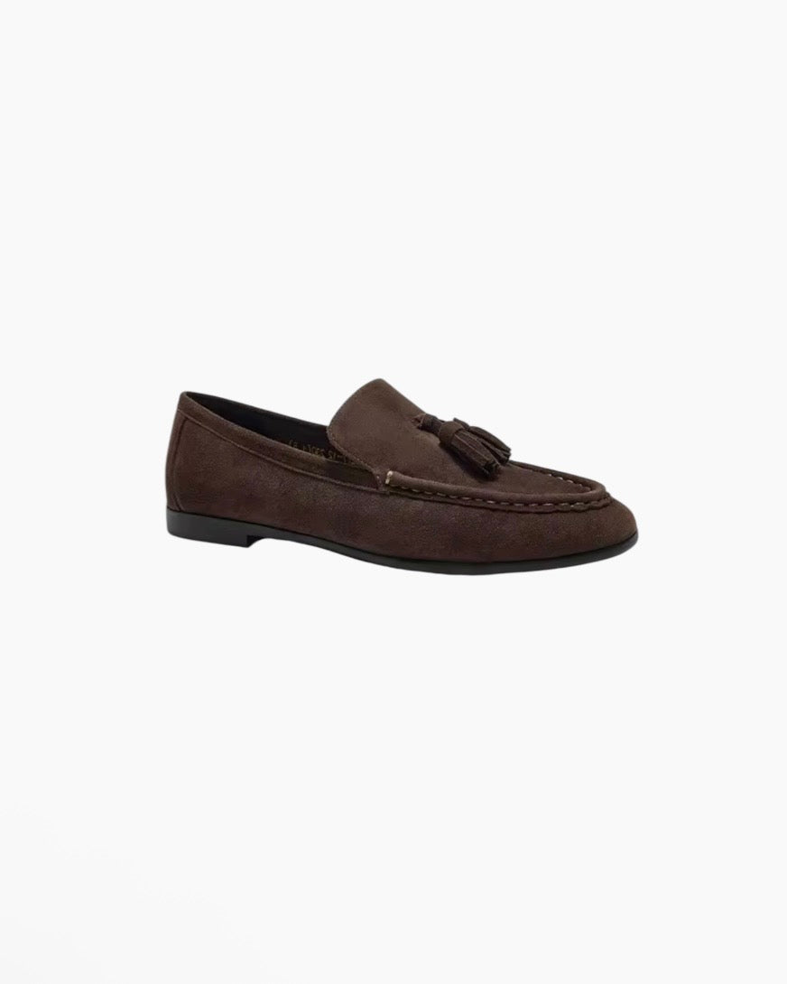 Loafers med tassels i ægte ruskind
