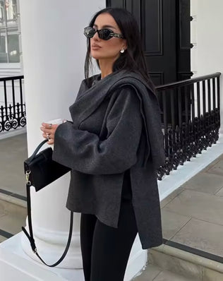 Jakke med tørklæde