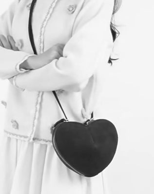 Hjerte taske - Vegansk ruskind - Små tasker - Khaia