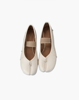 Tabi split-toe ballerinaer med elastisk bånd