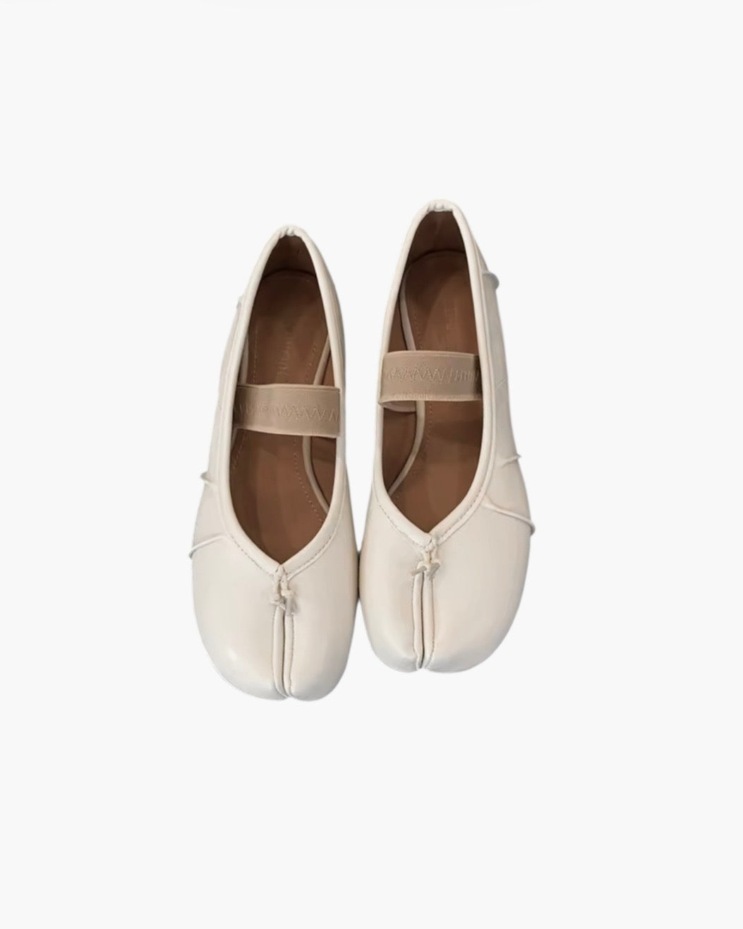 Tabi split-toe ballerinaer med elastisk bånd