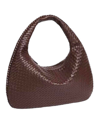 Jessica Flettet Taske - 47 cm - Mørkebrun - Skuldertasker