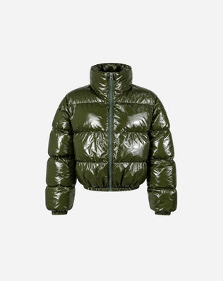 Cropped Shiny Puffer jakke