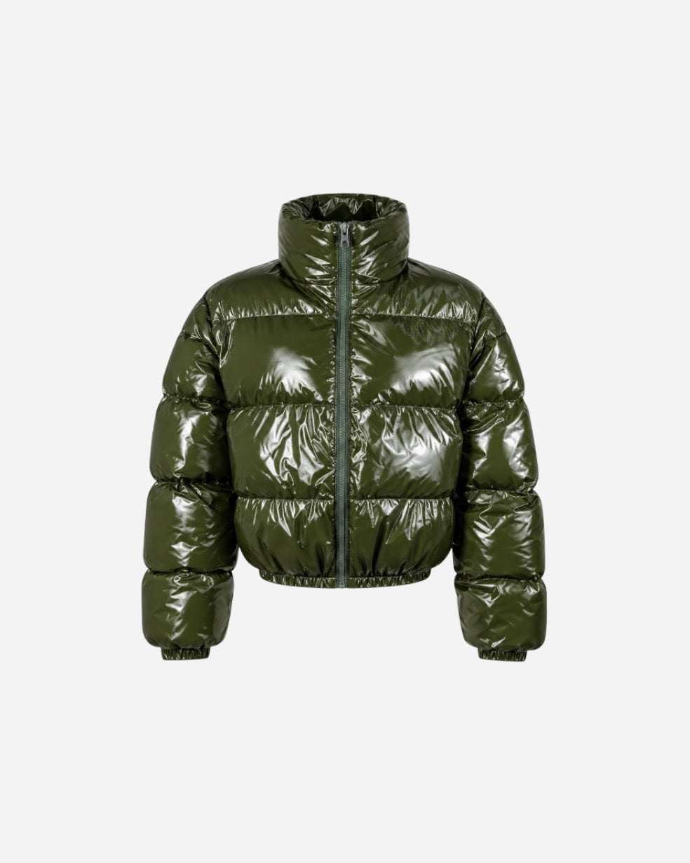Cropped Shiny Puffer jakke