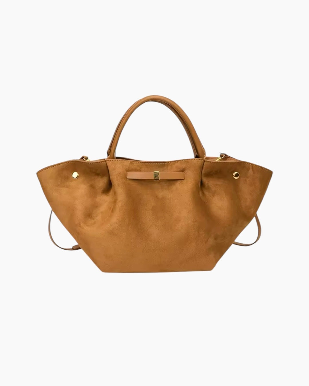 Mira Taske - Vegansk ruskind - Karamel - Skuldertasker - Khaia