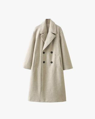 Julia Dobbeltradet Frakke - Lys beige - Frakker - Khaia