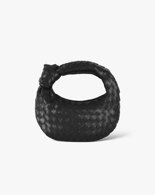 Fiona Flettet Taske - 26 cm - Sort - Små tasker